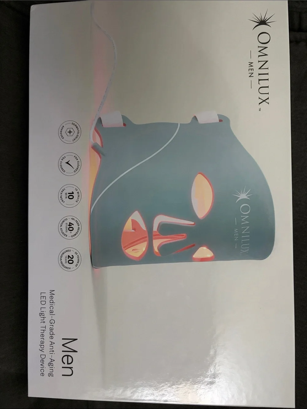 Omnilux Men LED Therapy Mask in Gray for Anti-Aging